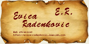Evica Radenković vizit kartica
